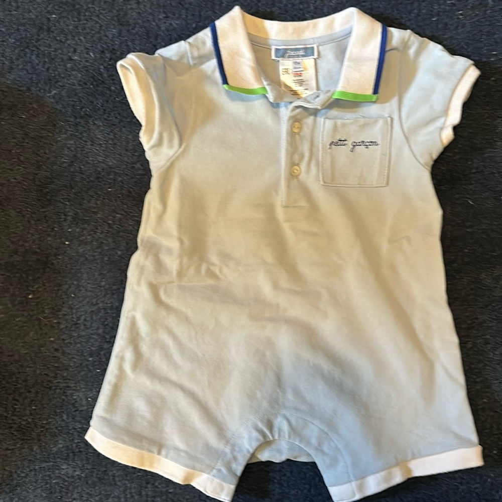 Jacadi Pique Collared Onsie 18 mo